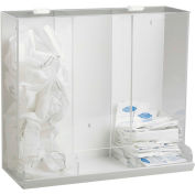TrippNT™ 3-in-1 White PVC & Clear Acrylic Large Apparel Dispensing Bin, 20"W x 9"D x 19"H