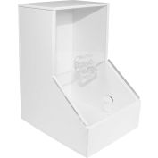 TrippNT™ PVC/acrylique blanc petite distribution Bin, 5" W x 8 « D x 9" H