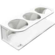 TrippNT™ Blanc HDPE 1000mL Grande Bouteille Triple Holder, 13-1/4"L x 4-7/8"P x 4-1/8"H