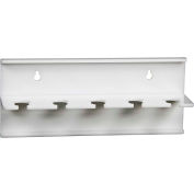 TrippNT 5-Slot Wall Mount Pipettor Holder, 10"W x 3"D x 5"H, White