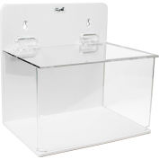 TrippNT Large Lab Supply Box with Lid, 9"W x 6"D x 9"H, White/Clear