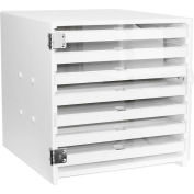 TrippNT White HDPE Mega 108 Column HPLC Locking Storage Cabinet, 15"W x 16"D x 16"H