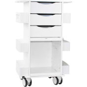 TrippNT™ chariot médical de luxe avec porte coulissante claire, 23"W x 19"D x 35"H, blanc