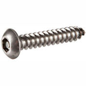 #8AB x 2" Security Sheet Metal Screw - Button Hex Socket Head - Steel - Black Oxide - USA - 100 Pk