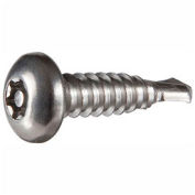 8-18 x 1" Security Self-Drilling Screw - Pan Torx Head - #2 Drill Pt - 410 SS - FT - USA - 100 Pk