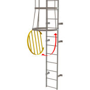 Fixe la porte de Cage Cage en acier échelle pour fond de Cage, sécurité jaune - OPFS04-Y