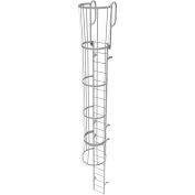 Échelle fixe à cage en acier 21 échelons, grise, WLFC1221