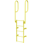 5 Etape balade en acier avec rampes fixé l’échelle d’accès, jaune - WLFS0205-J