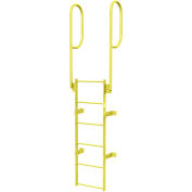 6 Etape balade en acier avec rampes fixé l’échelle d’accès, jaune - WLFS0206-J