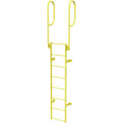 8 Step Steel Walk Through With Handrails Fixed Access Ladder, Yellow - WLFS0208-Y