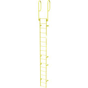 17 Step Steel Walk Through With Handrails Fixed Access Ladder, Yellow - WLFS0217-Y