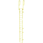 18 Step Steel Walk Through With Handrails Fixed Access Ladder, Yellow - WLFS0218-Y