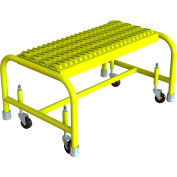 Tri Arc 1 Step Mobile Steel Step Stool W/ 24" Serrated Tread - WLSR001242-Y