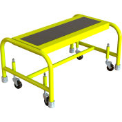 Tri Arc 1 Step Mobile Steel Step Stool W/24" Anti-Slip Tread - WLSR001243-Y