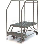 Mobile 2 Step Steel 24"W X 36"L Work Platform Ladder - 800 Lb. Capacity - WLWP122436SL