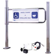 Magnetically Locking Swing Gate w/ Right Handed Handicap - Mirror Chrome
