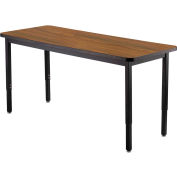 Interion® Table utilitaire - 60 x 30 - Noyer