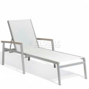 Oxford Garden® Travira Chaise Lounge - Natural Sling - Tekwood Vintage Armcaps (2 pk)
