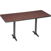 Interion® Bar Height Restaurant Table, 60"L x 30"W, Mahogany