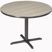 Interion® 36" Round Counter Height Restaurant Table, Charcoal