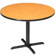 Interion® 42" Round Restaurant & Lunchroom Counter Height Table, Oak