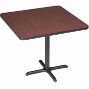 Interion® Restaurant & Lunchroom Square Bar Height Table, 36"Lx36"Wx42"H, Mahogany