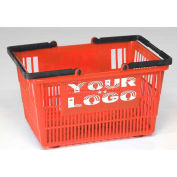 Good L ® Tall Plastic Shopping Basket with Plastic Handle 19 Litres 16"L x 12"W x 10"H, Orange, qté par paquet : 12