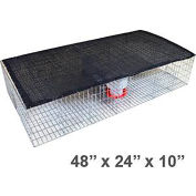 Bird Barrier® Pigeon Large Trap w/ Shade, Water & Feeder, Steel, Silver