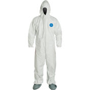 DuPont™ Tyvek® 400 Coverall Hood & Socks/Boots, Serged Seam, Blanc, 3X, 25/Qty