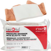 First Aid Central™ Compress Pressure Bandage with Elastic Ties, 4" x 6,5"