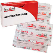 Bandages en plastique adhésifs centraux™ de premiers soins, 3/4"x 3 », 12/Boîte