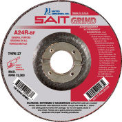 Déporté, T27 roue 4-1/2 "x 1/4" x 7/8" 24 Grit alun. Oxyde - Unis abrasifs - Sait 20063, qté par paquet : 25