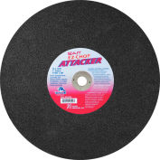 Chop Saw Wheel Type 1 Attacker 14" x 3/32" x 1" Aluminum Oxide - United Abrasives - Sait 24500 - Pkg Qty 10