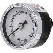 PIC Gauges 2" Utility Pressure Gauge, 1/4" NPT, Dry Fillable, 0/160 PSI, Ctr Back Mount, 102D-204F