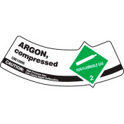 Accuform MCSLARGXVE Gas Cylinder Shoulder Label, Argon Compressed, Dura-Vinyl™, 5/Pack