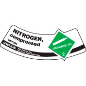 Accuform MCSLNIGVSP Gas Cylinder Shoulder Label, Nitrogen Compressed, Vinyl Adhesive, 5/Pack
