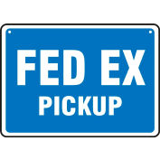 AccuformNMC™ Fed Ex Pickup/Fed Ex No Pickup Sign, Double-Sided, Aluminum, 10" x 14", Blue/Red