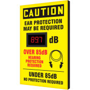 Accuform SCS603 Decibel Meter Sign, Caution Ear Protection May Be Required, 20" x 12" x 1"