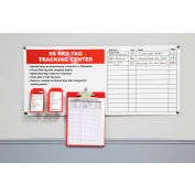 Accuform TAC502 Red Tag Tracking Center w/ Clipboard, Aluminum, 16" x 36"