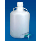 United Scientific™ Carboy w/ Stopcock, Autoclavable, PP, 20 Liter Capacity, White