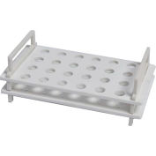 United Scientific™ Racks pour tubes de microcentrifugeuse, PC, 24 places, blanc, paquet de 4