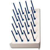 Rack de séchage/vidange United Scientific™, plastique, 20 places, 14 » L x 20 » H, bleu