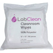 United Scientific Labclean Cleanroom Wipes, 100% Polyester, 12"L x 12"W, Pack of 150