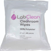 Lingettes pour salle blanche United Scientific™ Labclean™, 100 % polyester, 4 po L x 4 po L, emballage de 600