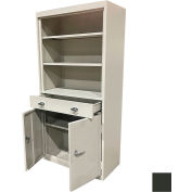 Steel Cabinets USA Bookcase Storage Cabinet with Drawers, 36"W x 18"D x 72"H, Charcoal, All-Welded