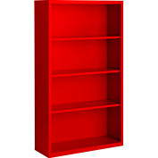 Steel Cabinets USA Bookcase, Assembled, 36”W x 13”D x 60”H, Red