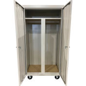Steel Cabinets USA All-Welded Mobile Wardrobe Cabinet, 36"W x 24"D x 72"H, Black