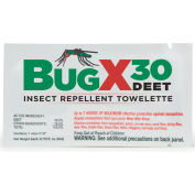 CoreTex® Bug X 30 12643 Insect Repellent, 30% DEET, Towelette, 300/Case