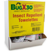CoreTex® Bug X 30 12644 Insect Repellent, 30 % DEET, Towelette, Wallmount Box, 50 Packets