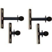 ZipWall® Tapeless Seal Wall Mount, Plastic, Black - SBR4 - Pkg Qty 6